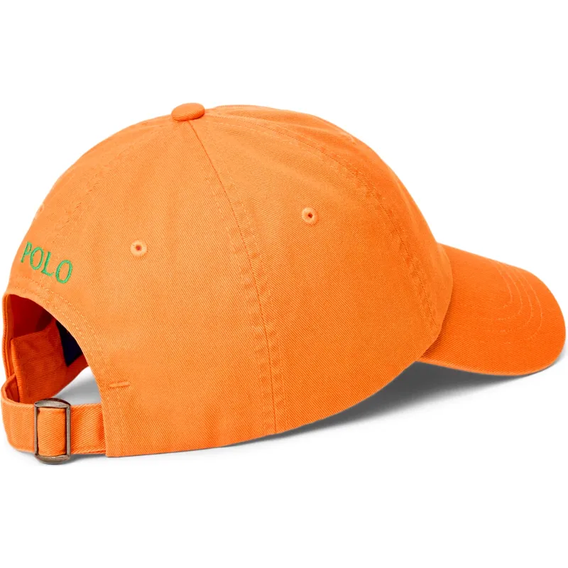 bojd-orange-justerbar-keps-med-gron-cotton-chino-classic-sport-logotyp-fran-polo-ralph-lauren
