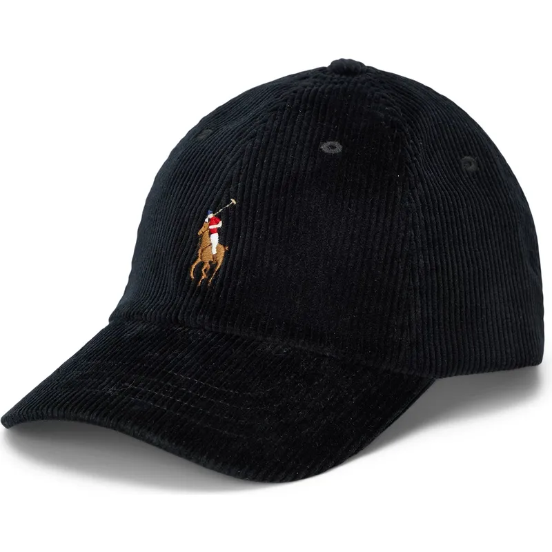 cepur-izliekta-melns-regulejams-classic-sport-corduroy-no-polo-ralph-lauren