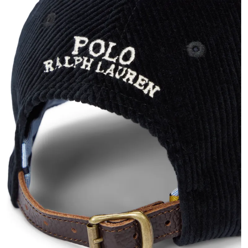 cepur-izliekta-melns-regulejams-classic-sport-corduroy-no-polo-ralph-lauren