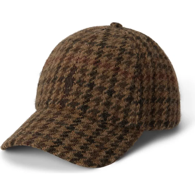 cepur-izliekta-bruns-regulejams-checked-wool-tweed-no-polo-ralph-lauren