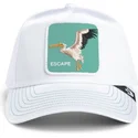 cepur-izliekta-soferis-balts-snapback-goorin-bros-pelican-bird-escape-not-into-yoga-great-escape-the-farm-white-hat-the-farm-no-