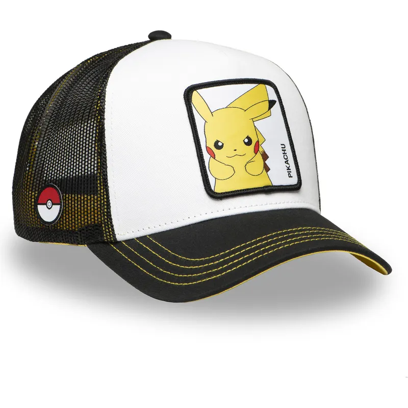 casquette-trucker-blanche-et-noire-pikachu-pkm6-ele-pokemon-capslab