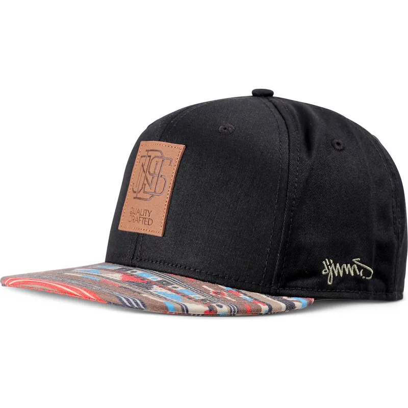 cepur-plakana-melns-snapback-aztek-no-djinns