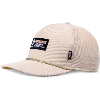 Beige Snapback-Kappe mit gebogenem Schirm HFT Sunday Coffee Cord von Djinns