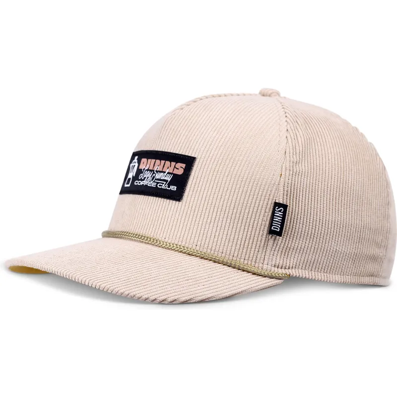 casquette-courbee-beige-snapback-hft-sunday-coffee-cord-djinns