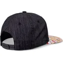 schwarze-und-multicolor-snapback-kappe-fur-kinder-lucky-cat-linen-rev-von-djinns