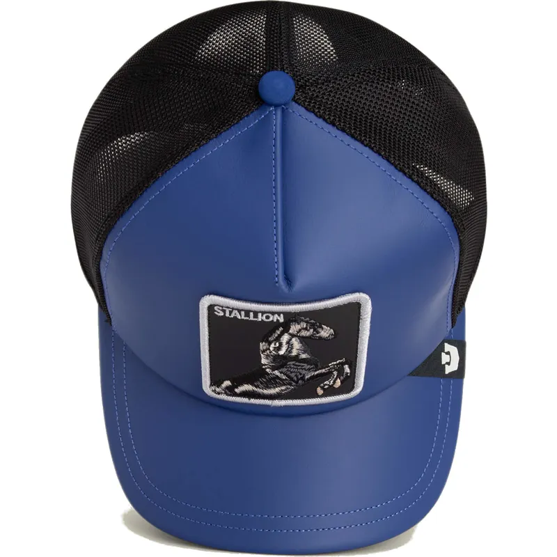 casquette-trucker-bleue-et-noire-cheval-lfg-stallion-pre-game-seasonal-the-farm-goorin-bros