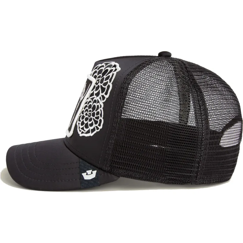 casquette-trucker-noire-chat-dia-de-michi-dia-de-los-muertos-the-farm-goorin-bros