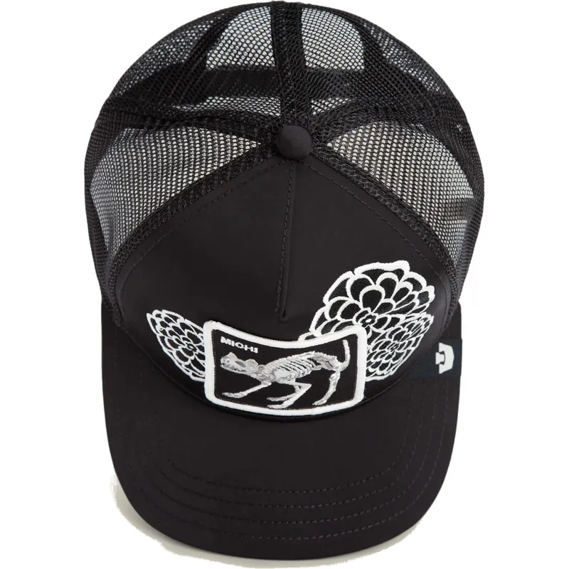 casquette-trucker-noire-chat-dia-de-michi-dia-de-los-muertos-the-farm-goorin-bros