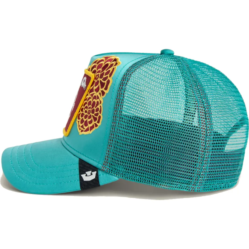 casquette-trucker-bleue-flamant-dia-de-pancho-dia-de-los-muertos-the-farm-goorin-bros