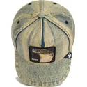 goorin-bros-the-farm-the-showdown-pit-boss-snapback-kappe-mit-gebogenem-schirm-in-blauem-denim-mit-schlangenmotiv