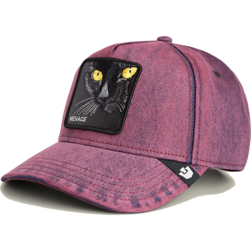 casquette-courbee-rouge-denim-snapback-chat-menace-rail-bird-the-showdown-the-farm-goorin-bros