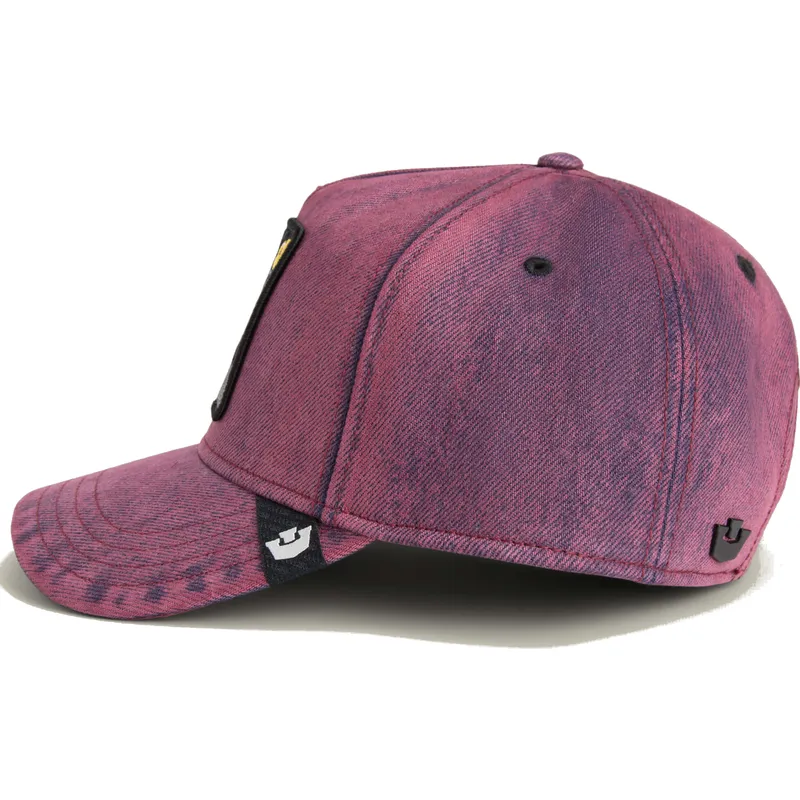 gorra-curva-roja-denim-snapback-gato-menace-rail-bird-the-showdown-the-farm-de-goorin-bros