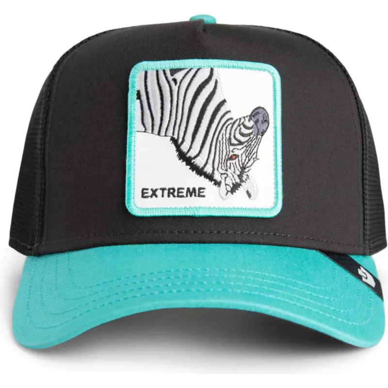 casquette-trucker-noire-et-bleue-zebre-extreme-arbez-flip-side-2-the-farm-goorin-bros