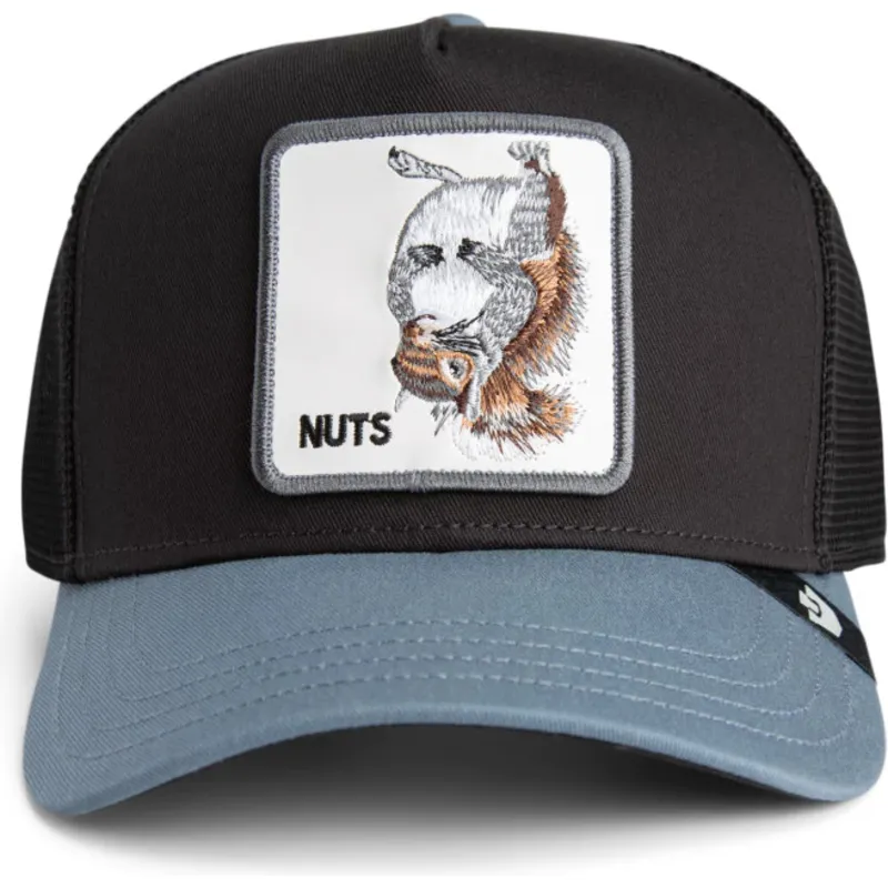 casquette-trucker-noire-et-grise-ecureuil-nuts-lerriuqs-flip-side-2-the-farm-goorin-bros