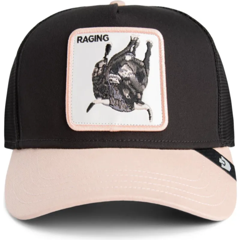 casquette-trucker-noire-et-beige-bull-raging-llub-flip-side-2-the-farm-goorin-bros