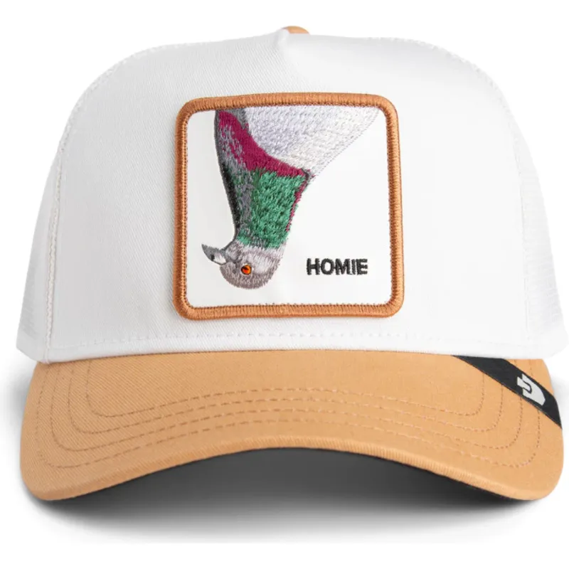 casquette-trucker-blanche-et-marron-pigeon-homie-noegip-flip-side-2-the-farm-goorin-bros