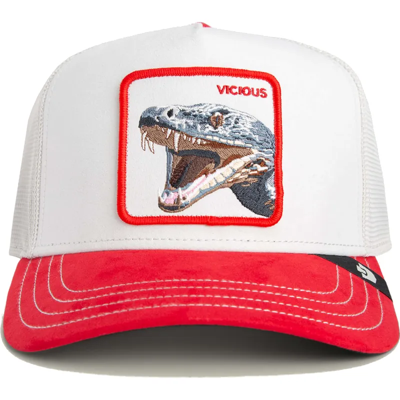 casquette-trucker-blanche-et-rouge-serpent-vicious-suede-snake-suede-truckers-the-farm-goorin-bros