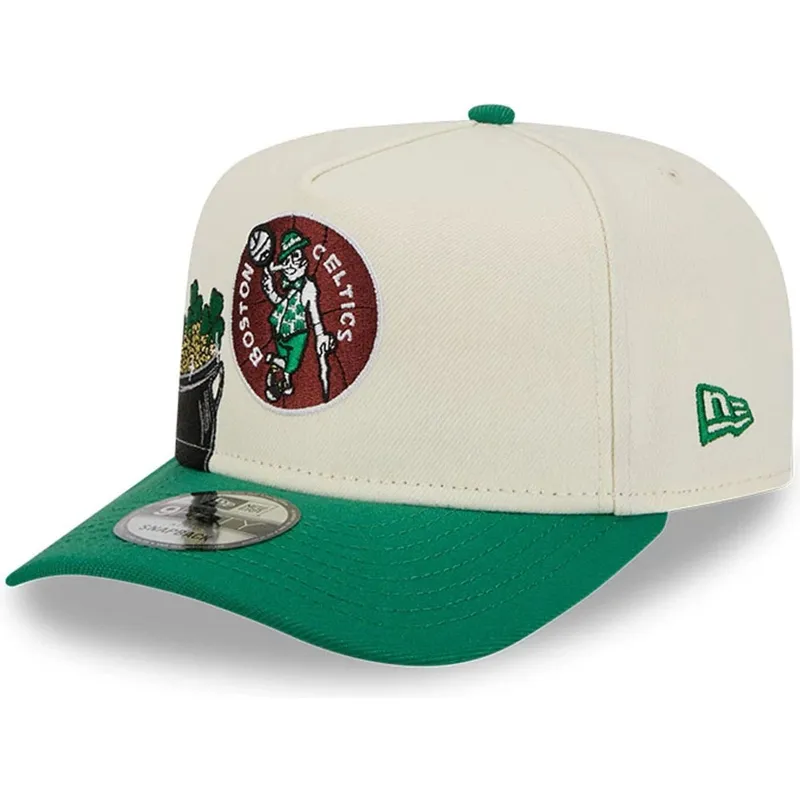 gorra-curva-beige-y-verde-snapback-9fifty-a-frame-precurved-hardwood-classics-de-boston-celtics-nba-de-new-era