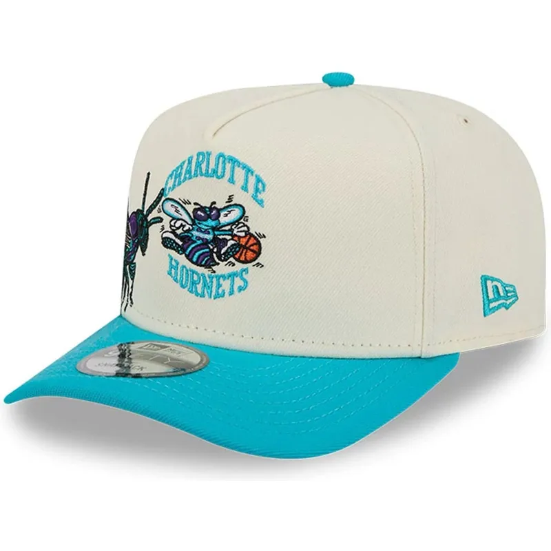 beige-und-blaue-gebogene-snapback-kappe-9fifty-a-frame-precurved-hardwood-classics-der-charlotte-hornets-nba-von-new-era