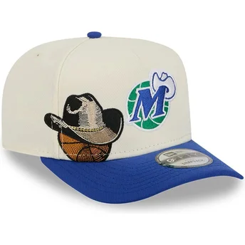 Beżowo-niebieska zakrzywiona czapka snapback 9FIFTY A Frame Precurved Hardwood Classics Dallas Mavericks NBA New Era