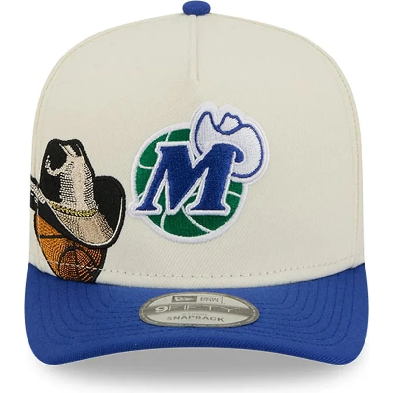 bojd-beige-och-bla-snapback-keps-9fifty-a-frame-precurved-hardwood-classics-fran-dallas-mavericks-nba-av-new-era