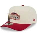 beige-und-rote-gebogene-snapback-kappe-9fifty-a-frame-precurved-hardwood-classics-der-denver-nuggets-nba-von-new-era