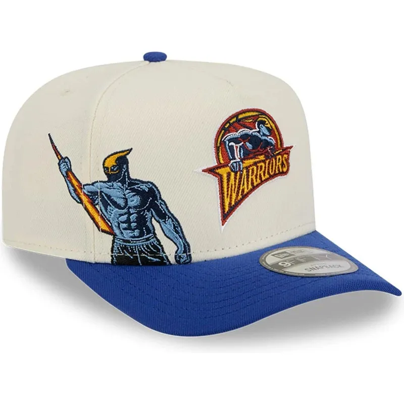 cepur-izliekta-zils-snapback-9fifty-a-frame-precurved-hardwood-classics-no-golden-state-warriors-nba-no-new-era