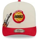 bezowo-czerwona-zakrzywiona-czapka-snapback-9fifty-a-frame-precurved-hardwood-classics-houston-rockets-nba-new-era
