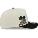 beige-und-schwarze-gebogene-snapback-kappe-9fifty-a-frame-precurved-hardwood-classics-der-los-angeles-lakers-nba-von-new-era