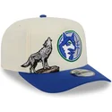 bezowo-niebieska-zakrzywiona-czapka-snapback-9fifty-a-frame-precurved-hardwood-classics-minnesota-timberwolves-nba-new-era