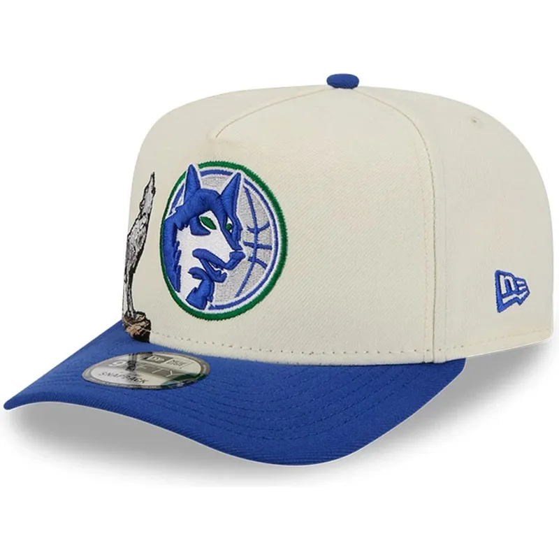 bojd-beige-och-bla-snapback-keps-9fifty-a-frame-precurved-hardwood-classics-fran-minnesota-timberwolves-nba-av-new-era