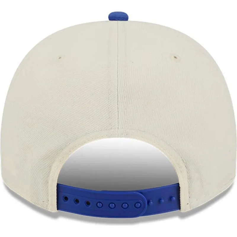 bezowo-niebieska-zakrzywiona-czapka-snapback-9fifty-a-frame-precurved-hardwood-classics-minnesota-timberwolves-nba-new-era