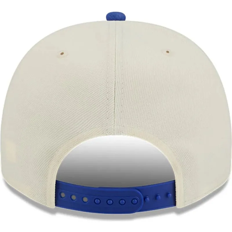 casquette-courbee-beige-et-bleue-snapback-9fifty-a-frame-precurved-hardwood-classics-philadelphia-76ers-nba-new-era