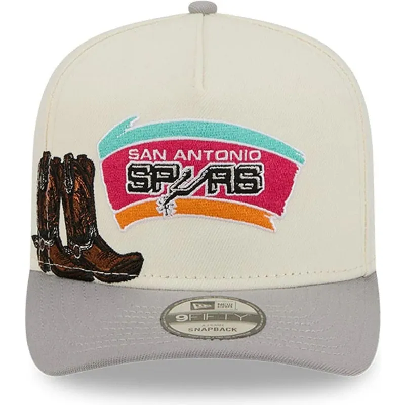 casquette-courbee-beige-et-grise-snapback-9fifty-a-frame-precurved-hardwood-classics-san-antonio-spurs-nba-new-era