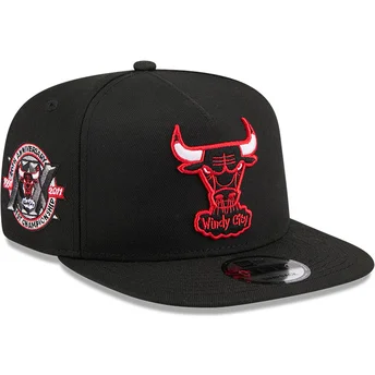 Gorra plana negra snapback 9FIFTY A Frame Hardwood Classics de Chicago Bulls NBA de New Era
