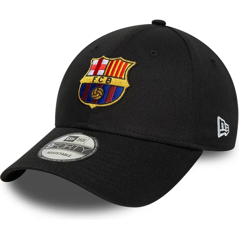 casquette-courbee-noire-ajustable-fc-barcelona-laliga-9forty-core-new-era