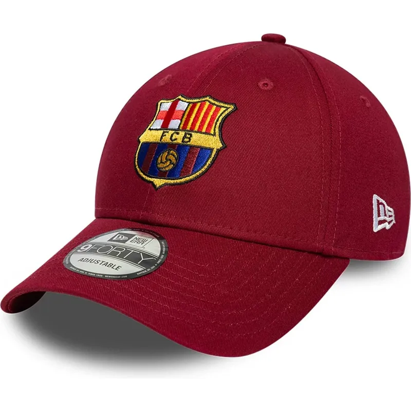 casquette-courbee-rouge-ajustable-fc-barcelona-laliga-9forty-core-new-era
