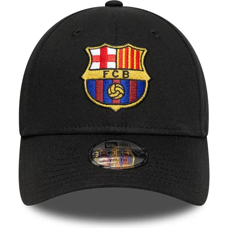casquette-courbee-noire-ajustable-pour-enfant-fc-barcelona-laliga-9forty-core-new-era