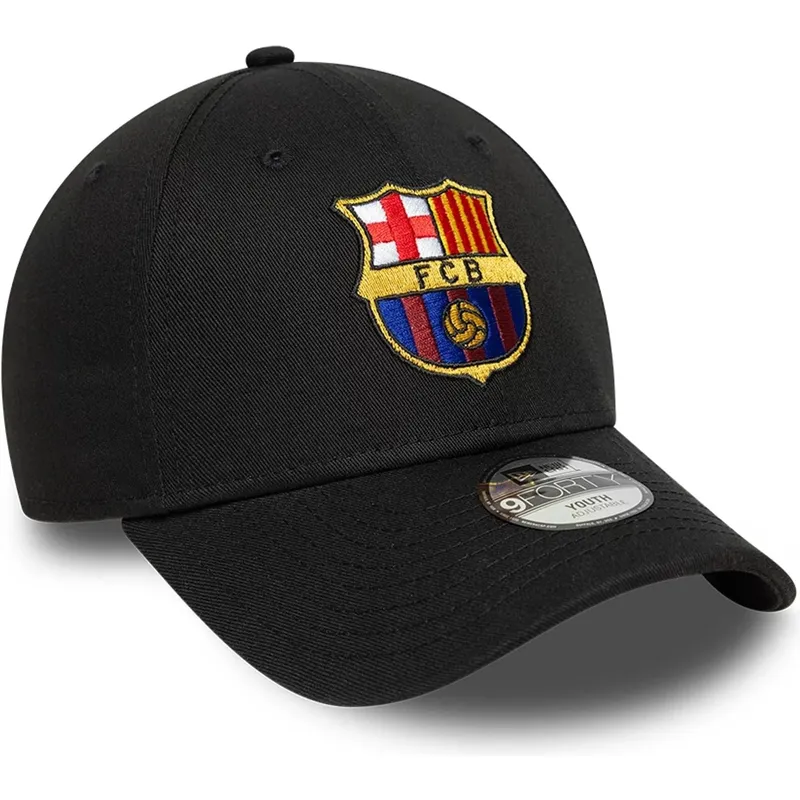 casquette-courbee-noire-ajustable-pour-enfant-fc-barcelona-laliga-9forty-core-new-era