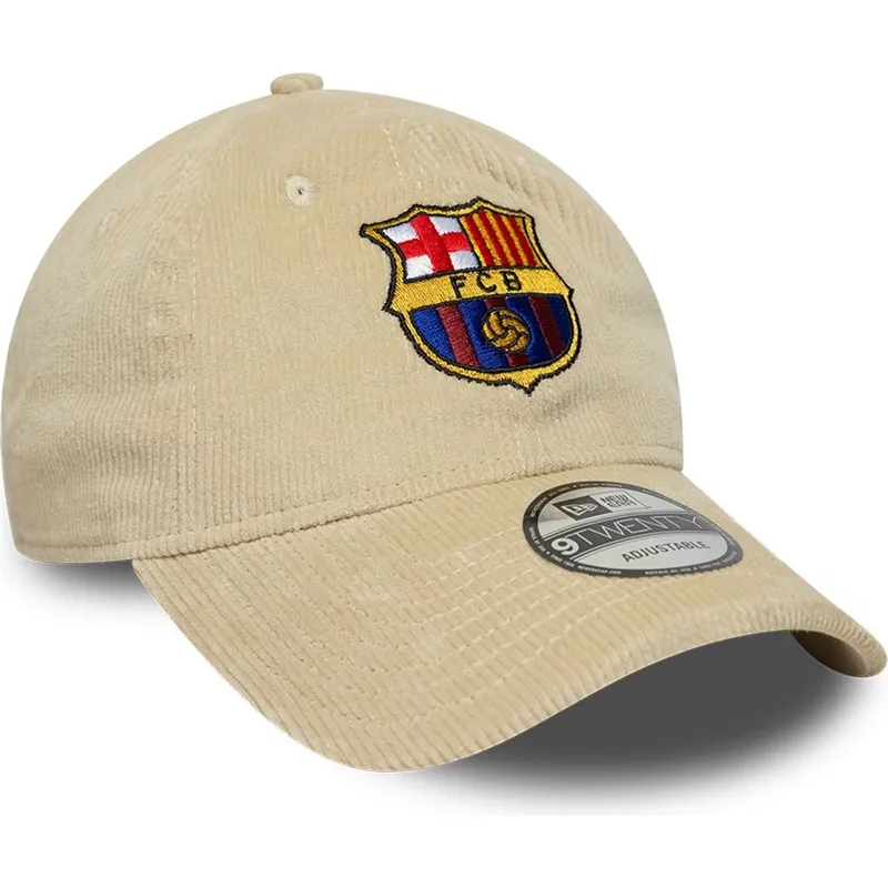 gorra-curva-beige-ajustable-de-fc-barcelona-laliga-9twenty-cord-de-new-era