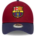 czerwona-i-niebieska-zakrzywiona-czapka-regulowana-dla-dzieci-fc-barcelona-laliga-9forty-contrast-new-era
