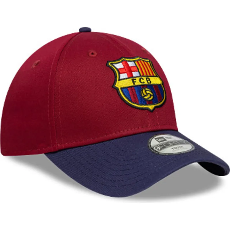 rote-und-blaue-verstellbare-curved-cap-fur-kinder-von-fc-barcelona-laliga-9forty-contrast-von-new-era