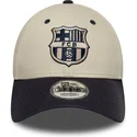 regulowana-czapka-z-zakrzywionym-daszkiem-bezowo-granatowa-fc-barcelona-laliga-9forty-contrast-new-era