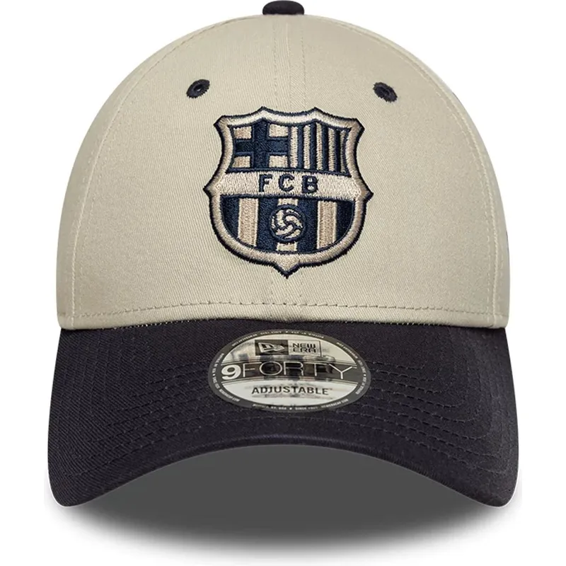 regulowana-czapka-z-zakrzywionym-daszkiem-bezowo-granatowa-fc-barcelona-laliga-9forty-contrast-new-era