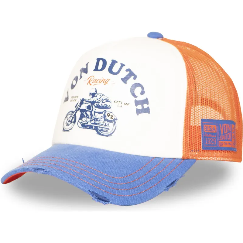 casquette-trucker-orange-et-bleue-crew34-von-dutch