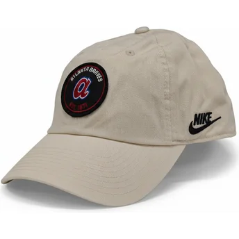 Casquette courbée beige ajustable Club Unstructured Organic Cotton Atlanta Braves MLB Nike