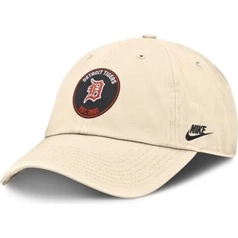 Beżowa regulowana czapka z daszkiem Club Unstructured Organic Cotton Detroit Tigers MLB od Nike