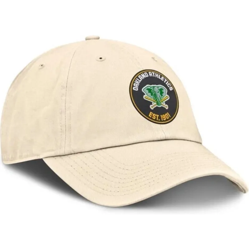 gorra-curva-beige-ajustable-club-unstructured-organic-cotton-de-oakland-athletics-mlb-de-nike
