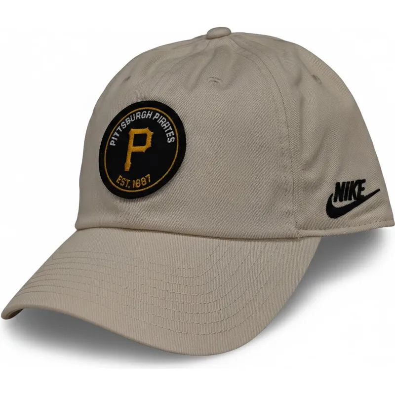 beige-bojd-justerbar-keps-club-unstructured-organic-cotton-fran-pittsburgh-pirates-mlb-av-nike